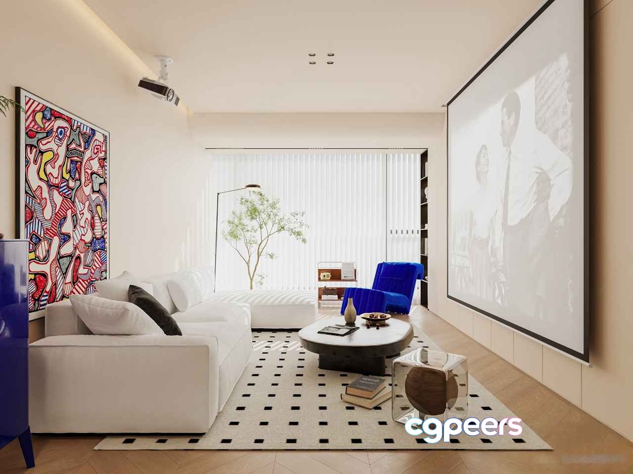 Modern Living Room 3D Model - 11901 - VRAY Render