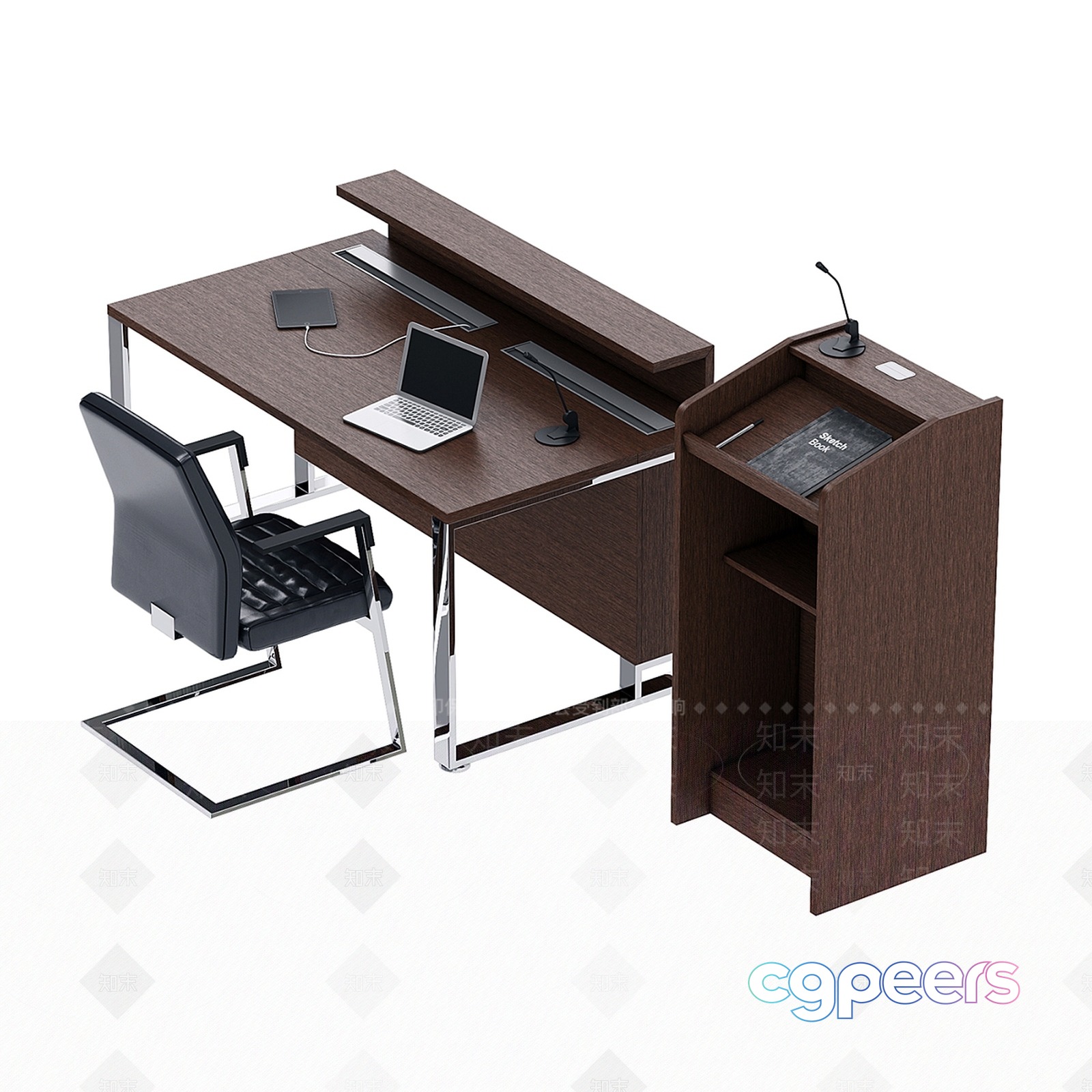 Modern Office Furniture 3D Model - 10561 - VRAY Render