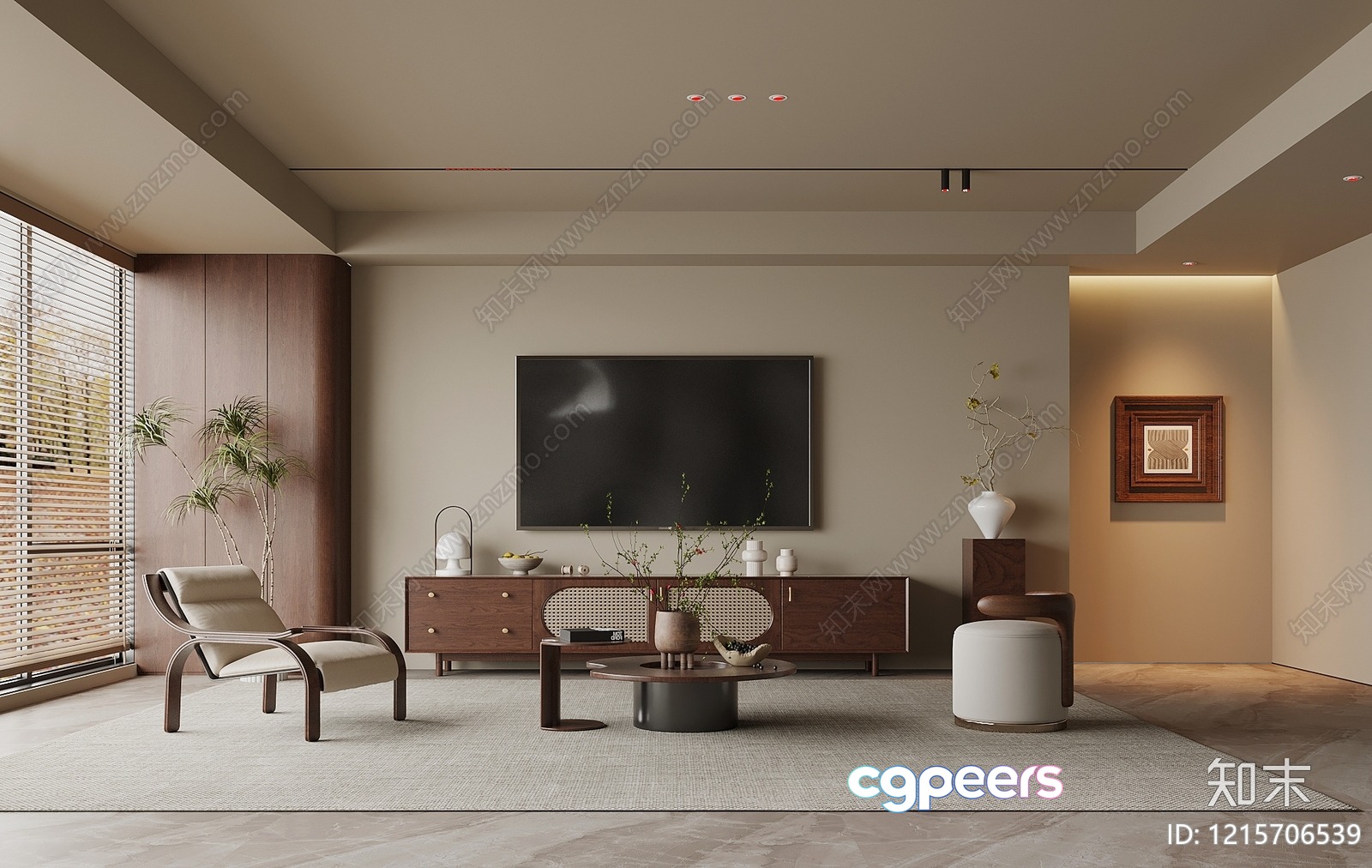 Modern Living Room 3D Model - 16522 - VRAY Render