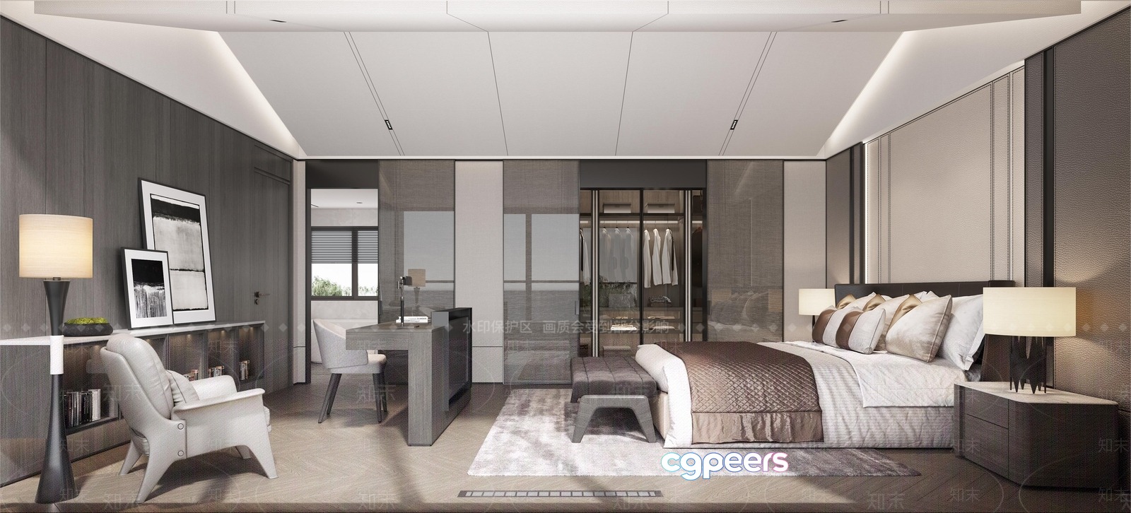 Modern Luxury Bedroom 3D Model - 3771 - VRAY Render