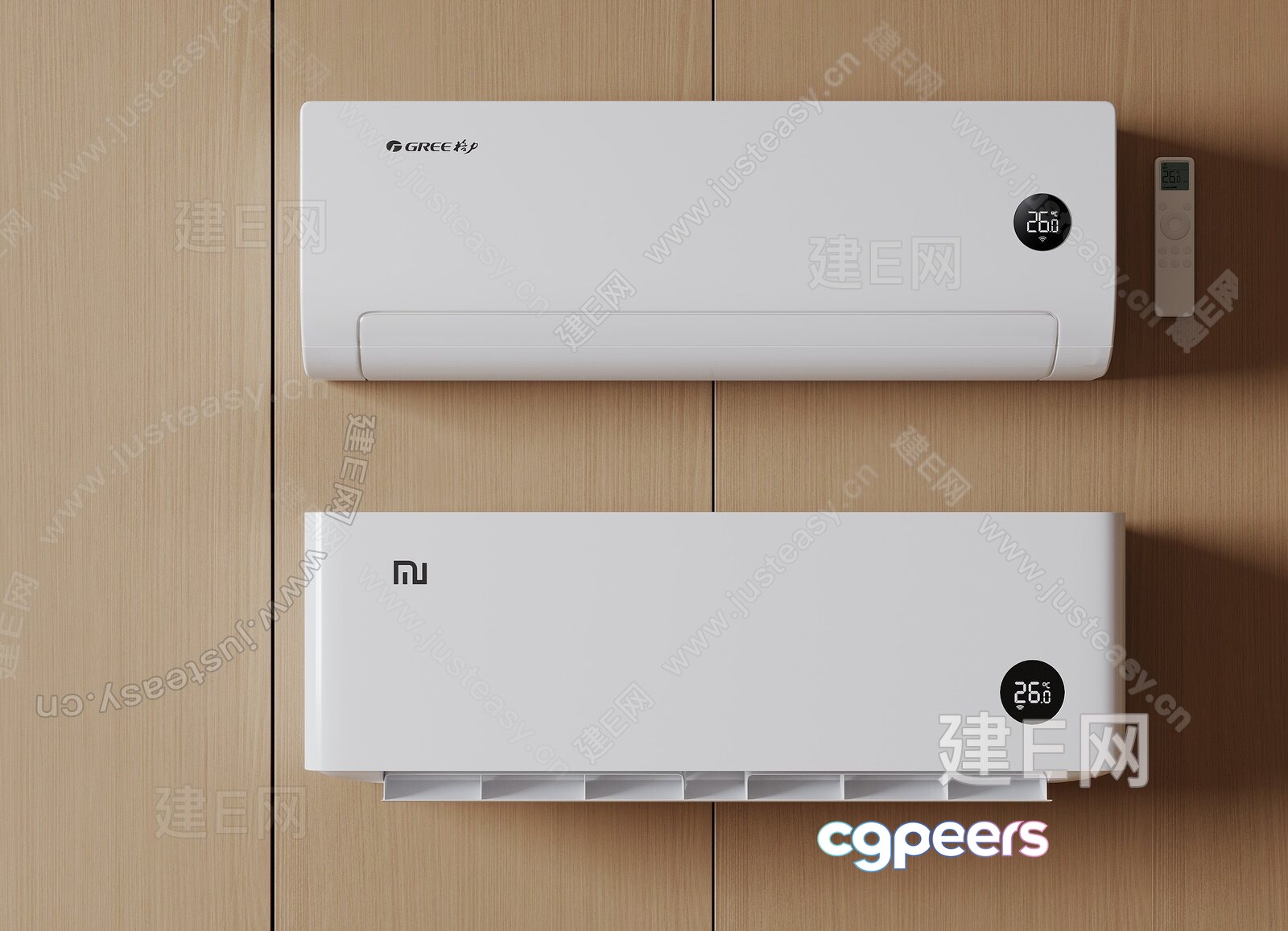 Modern Wall-Mounted Air Conditioning Units 3D Model - 16356 - VRAY Render