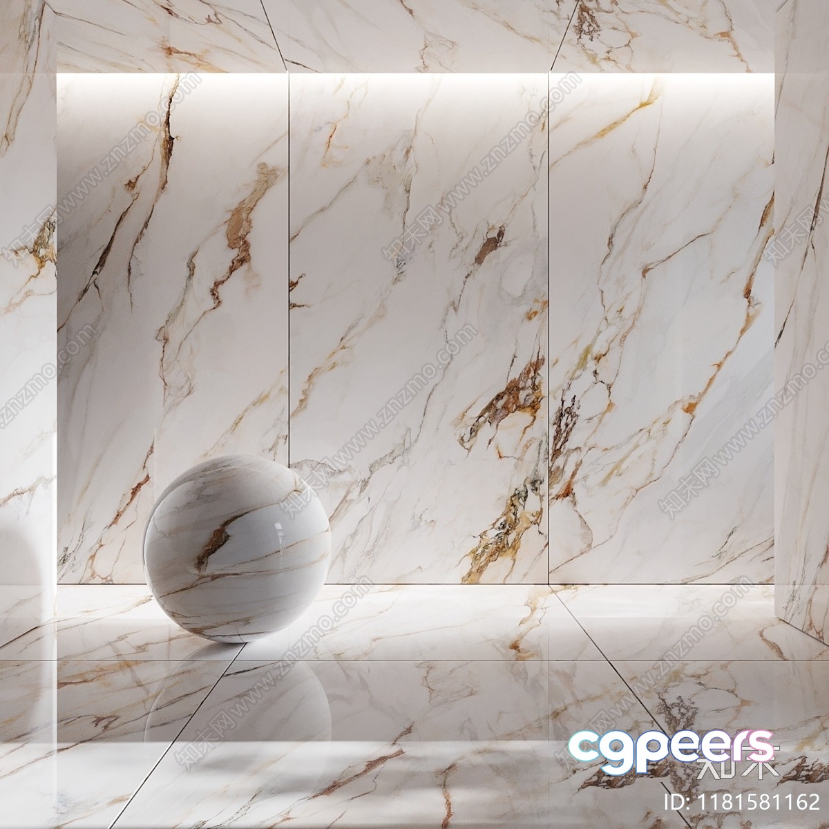 A Marble Ball In A Marble Room 3D Model - 1752 - CORONA Render