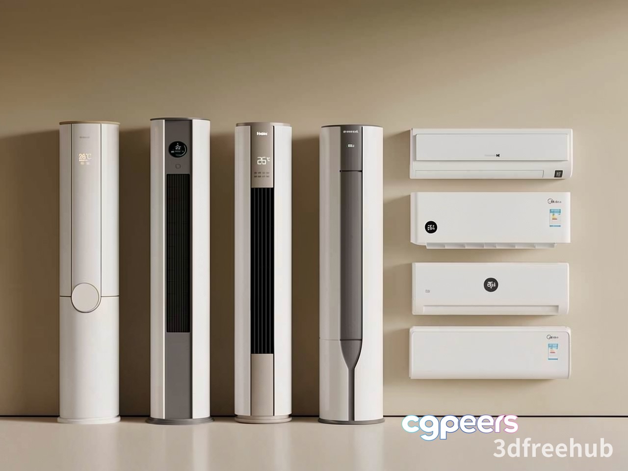 A Row Of Air Conditioners 3D Model - 23588 - VRAY Render