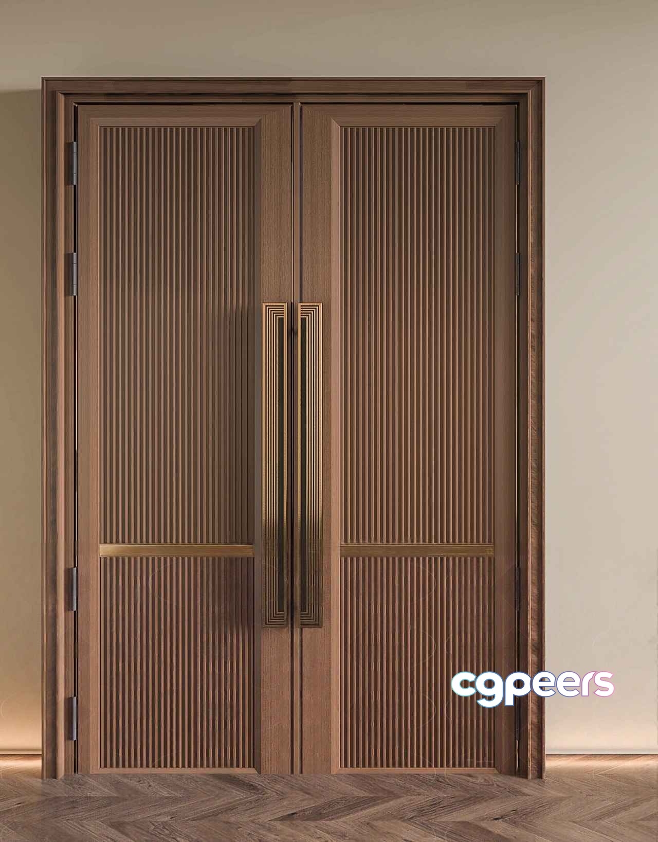 Wooden Doors With Handles 3D Model - 17444 - VRAY Render Wooden Doors With Handles 3D Model - 17444 - VRAY Render