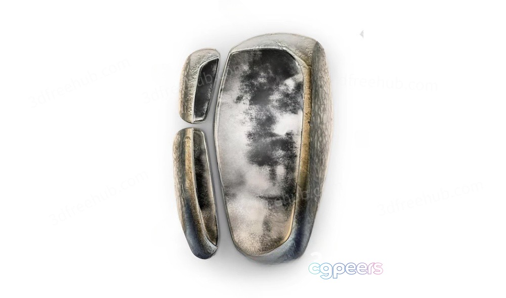 A Silver Metal Object 3D Model - 20250 - VRAY Render