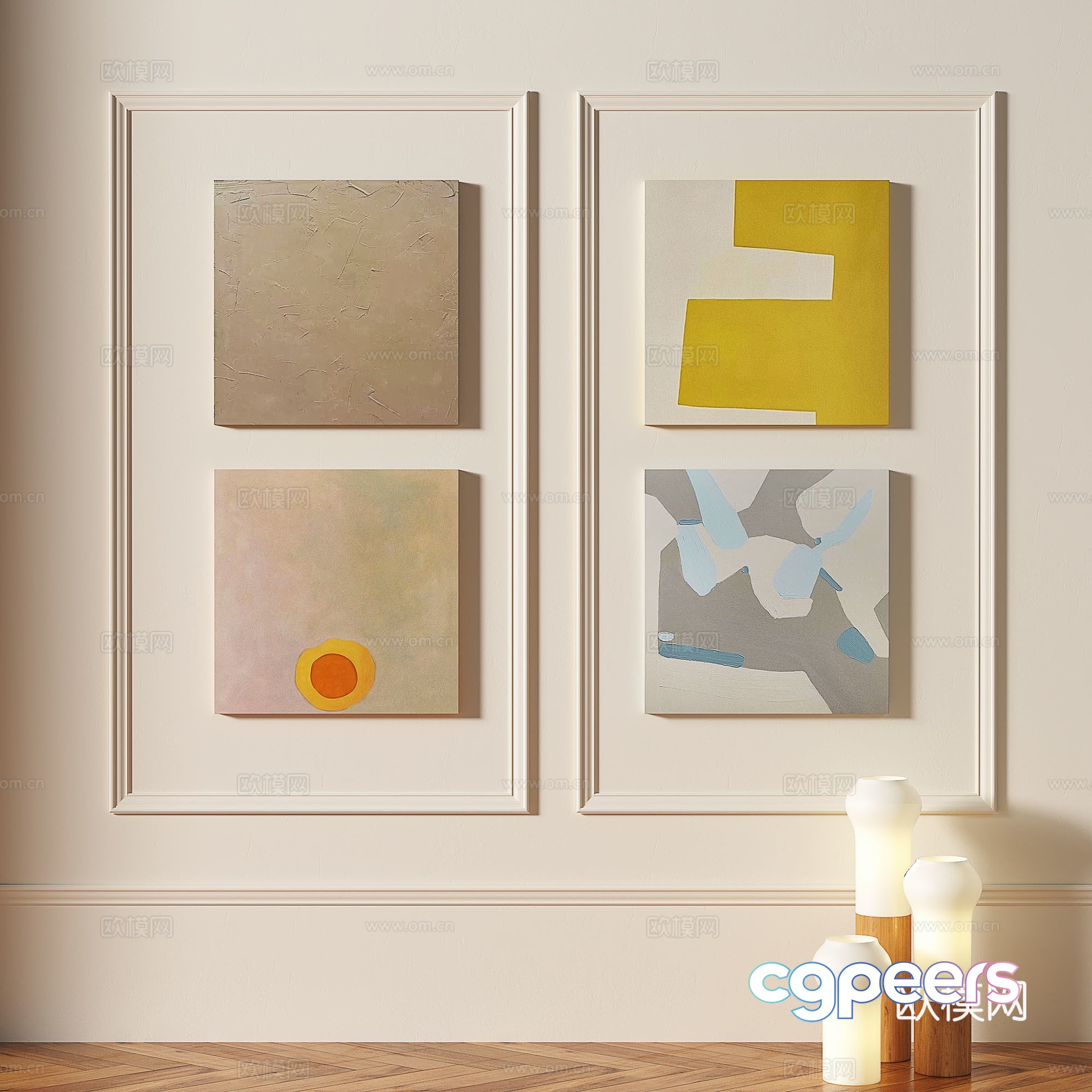 Abstract Art Pieces 3D Model - 6423 - VRAY Render Abstract Art Pieces 3D Model - 6423 - VRAY Render