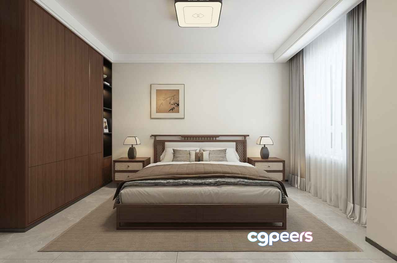 Cozy Bedroom 3D Model - 10905 - VRAY Render
