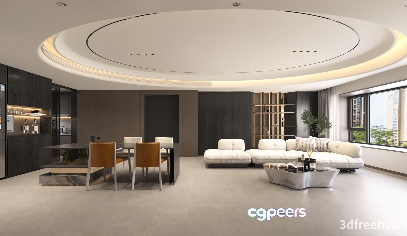 Modern Living Room 3D Model - 23346 - VRAY Render