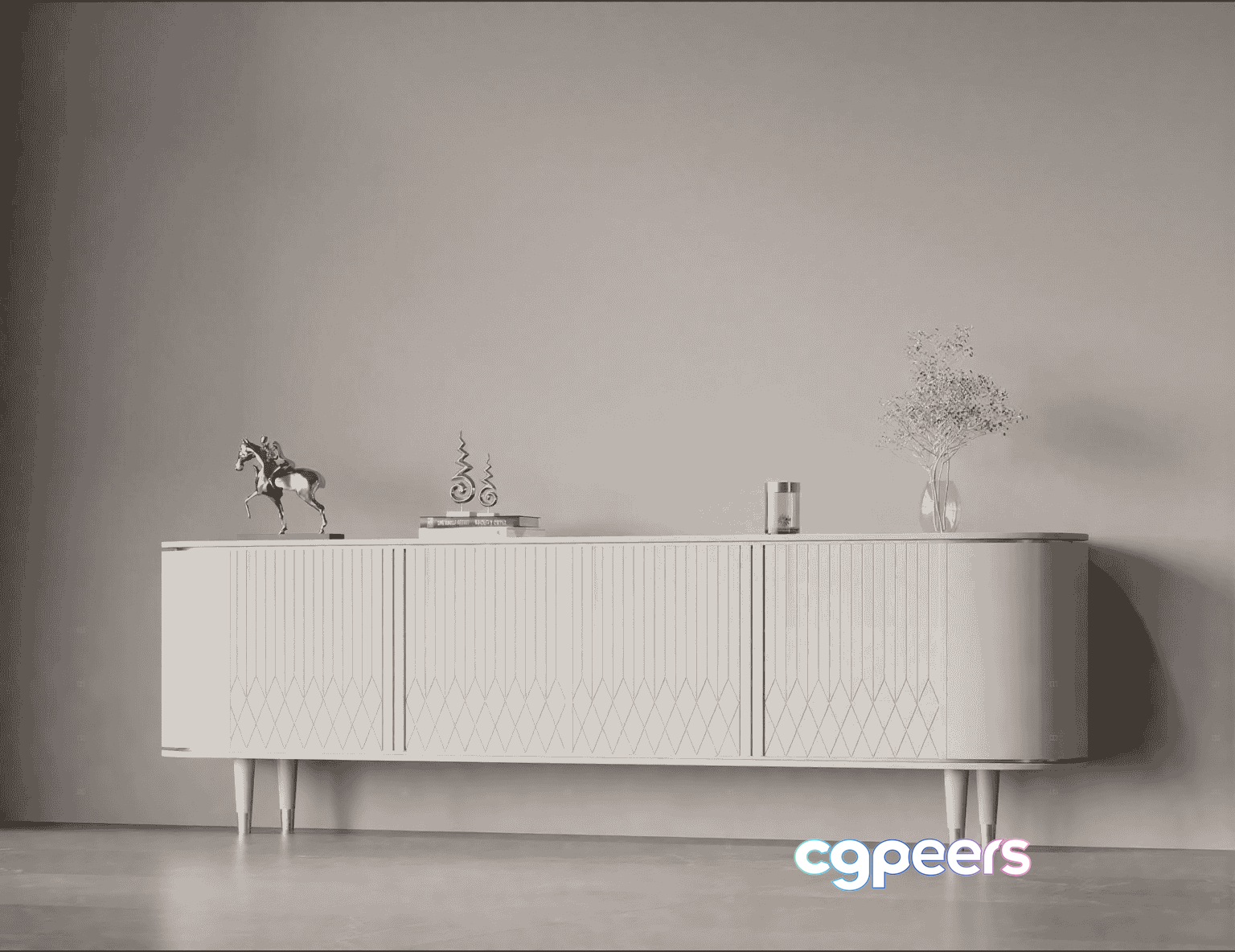 White Sideboard Furniture 3D Model - 14268 - VRAY Render