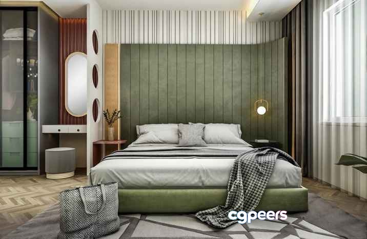Modern Cozy Bedroom 3D Model - 15887 - VRAY Render