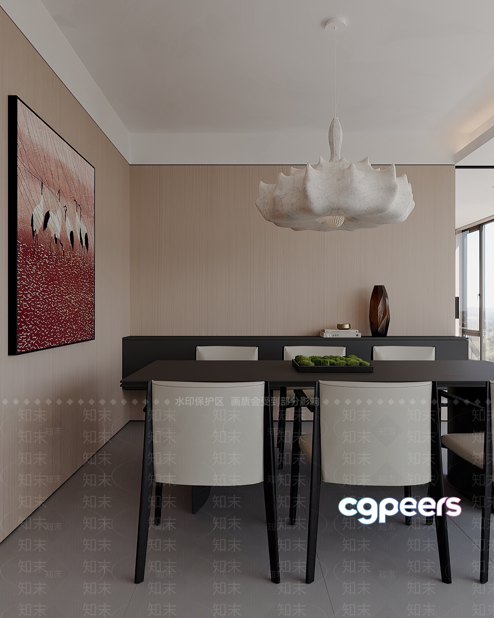 Modern Dining Room 3D Model - 19227 - VRAY Render