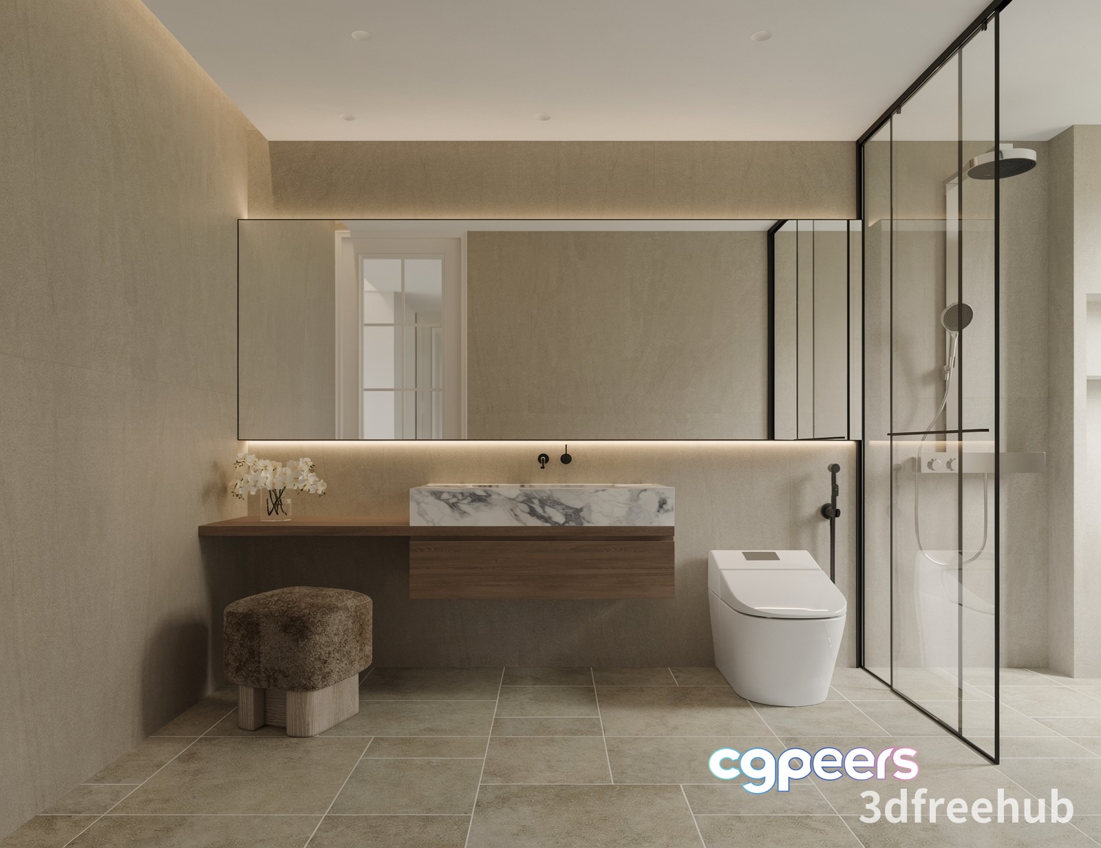 Modern Bathroom 3D Model - 22978 - VRAY Render