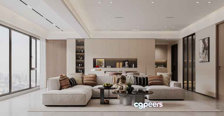 Modern Living Room 3D Model - 168 - VRAY Render Modern Living Room 3D Model - 168 - VRAY Render