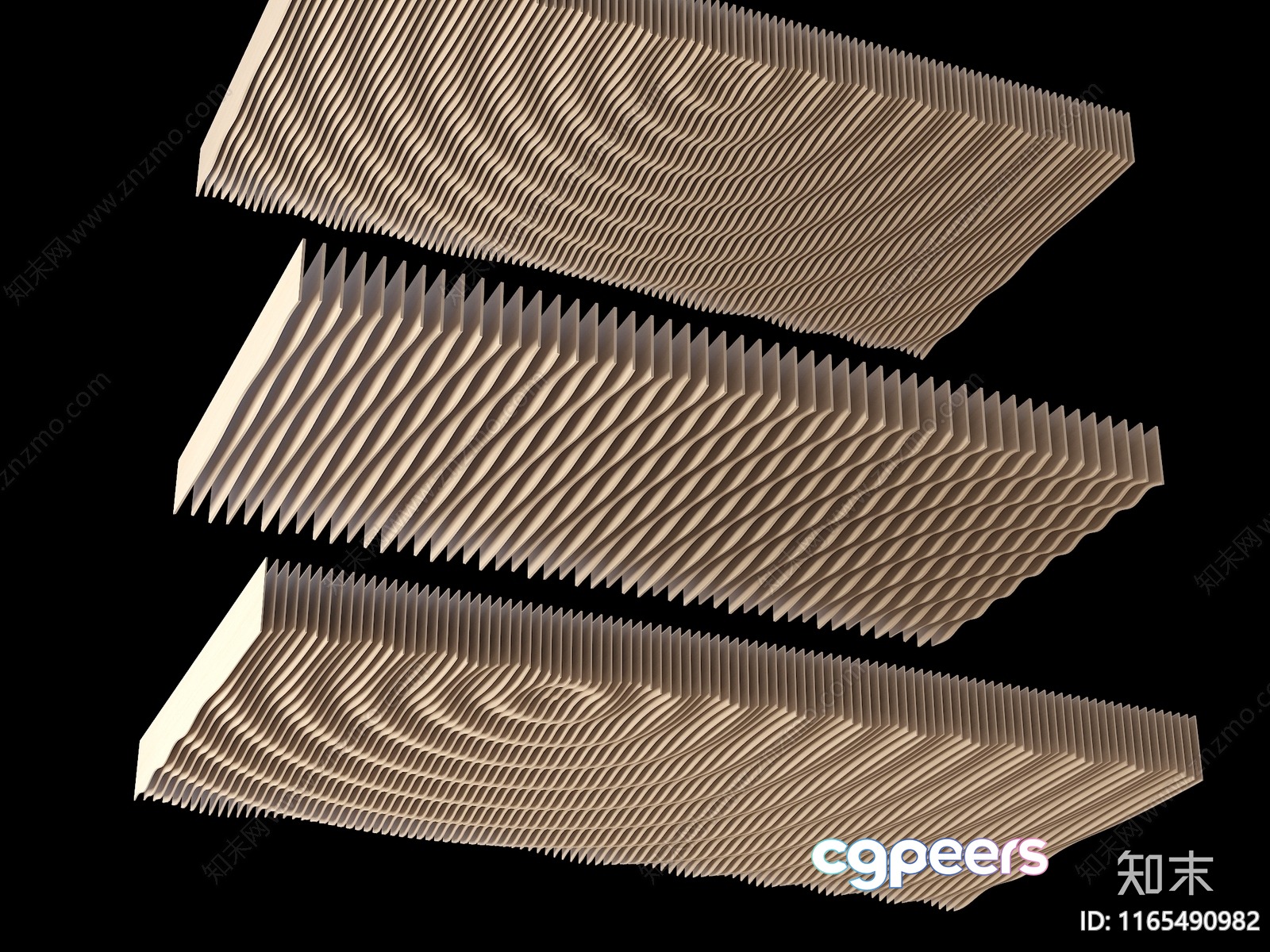 Wooden Acoustic Panel 3D Model - 3186 - VRAY Render