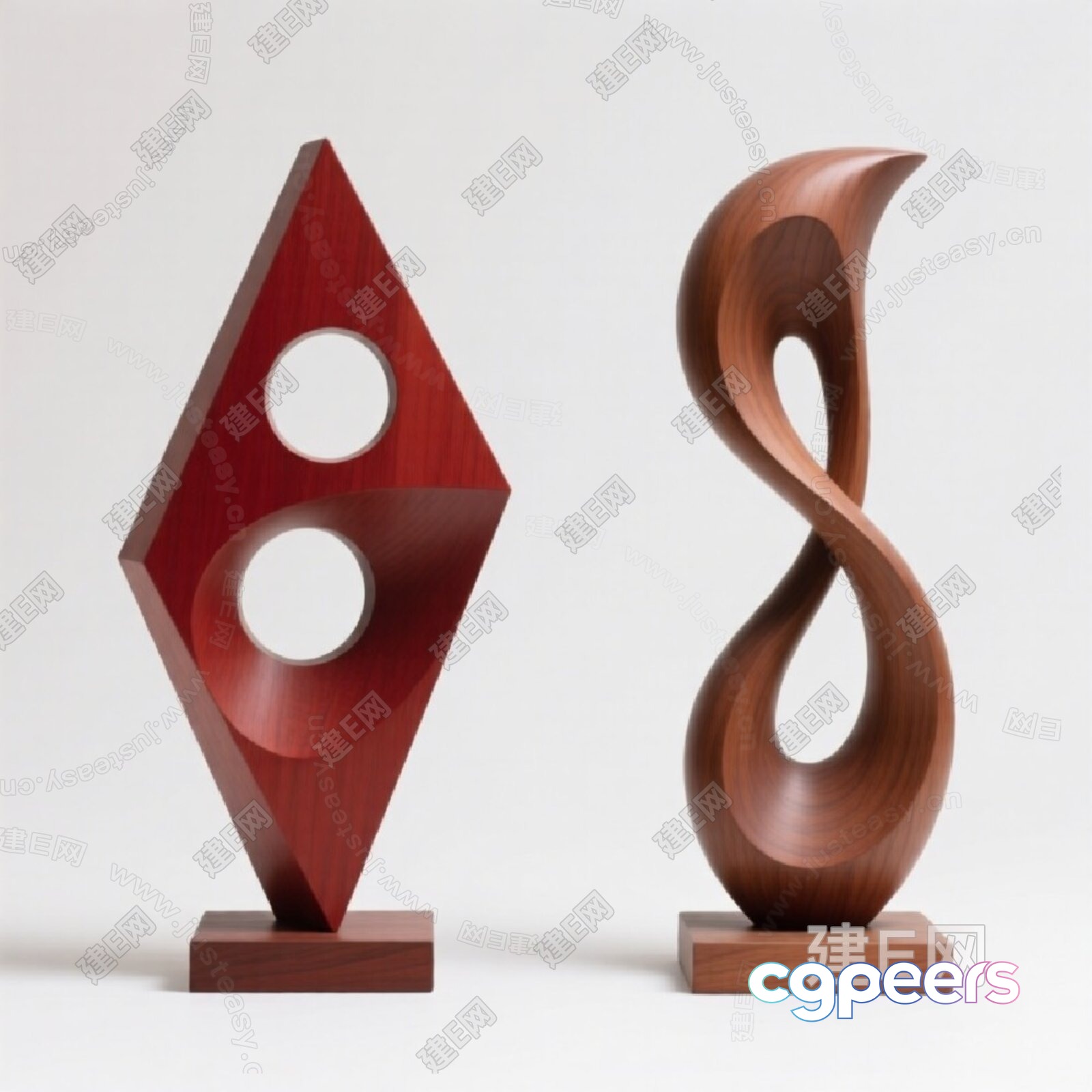 Wooden Sculptures 3D Model - 721 - VRAY Render