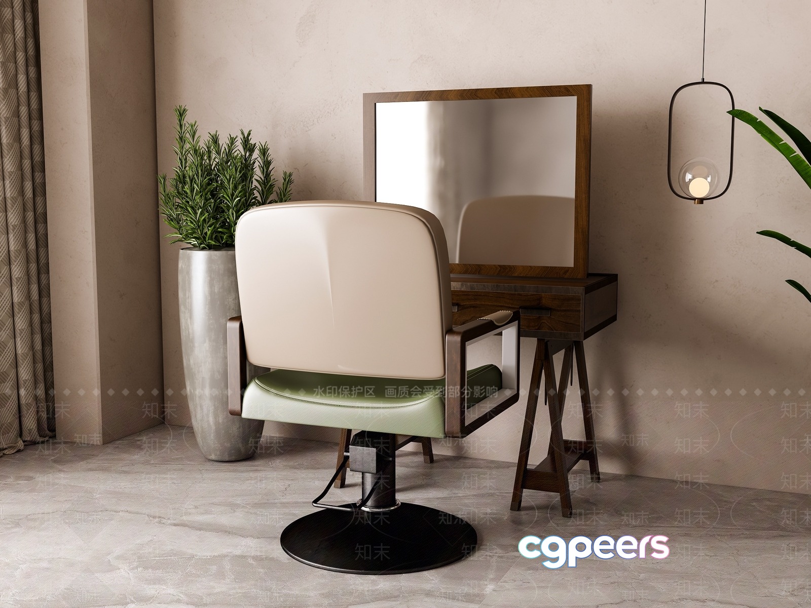 Modern Salon Chair 3D Model - 22389 - VRAY Render Modern Salon Chair 3D Model - 22389 - VRAY Render