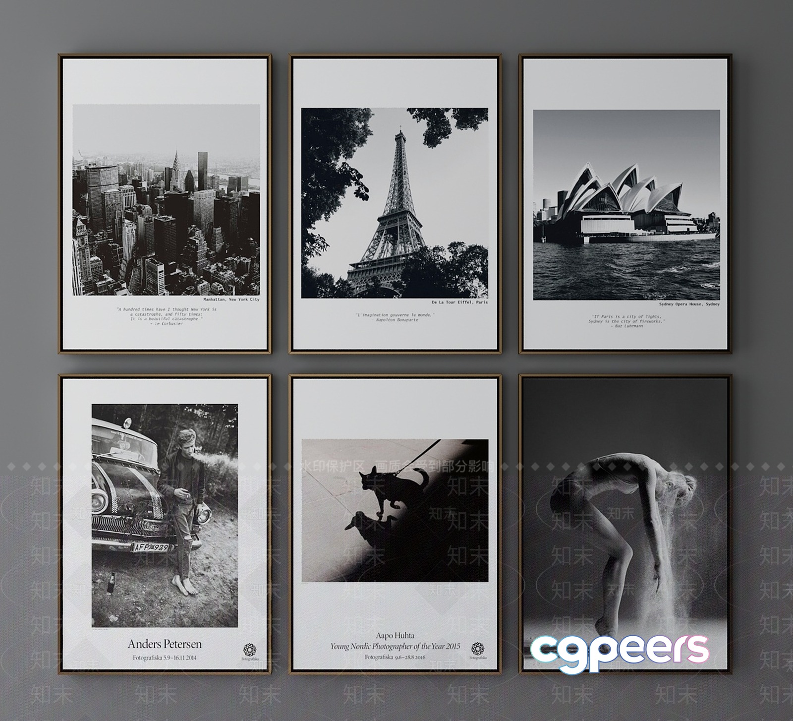 Black And White Photographs 3D Model - 606 - VRAY Render