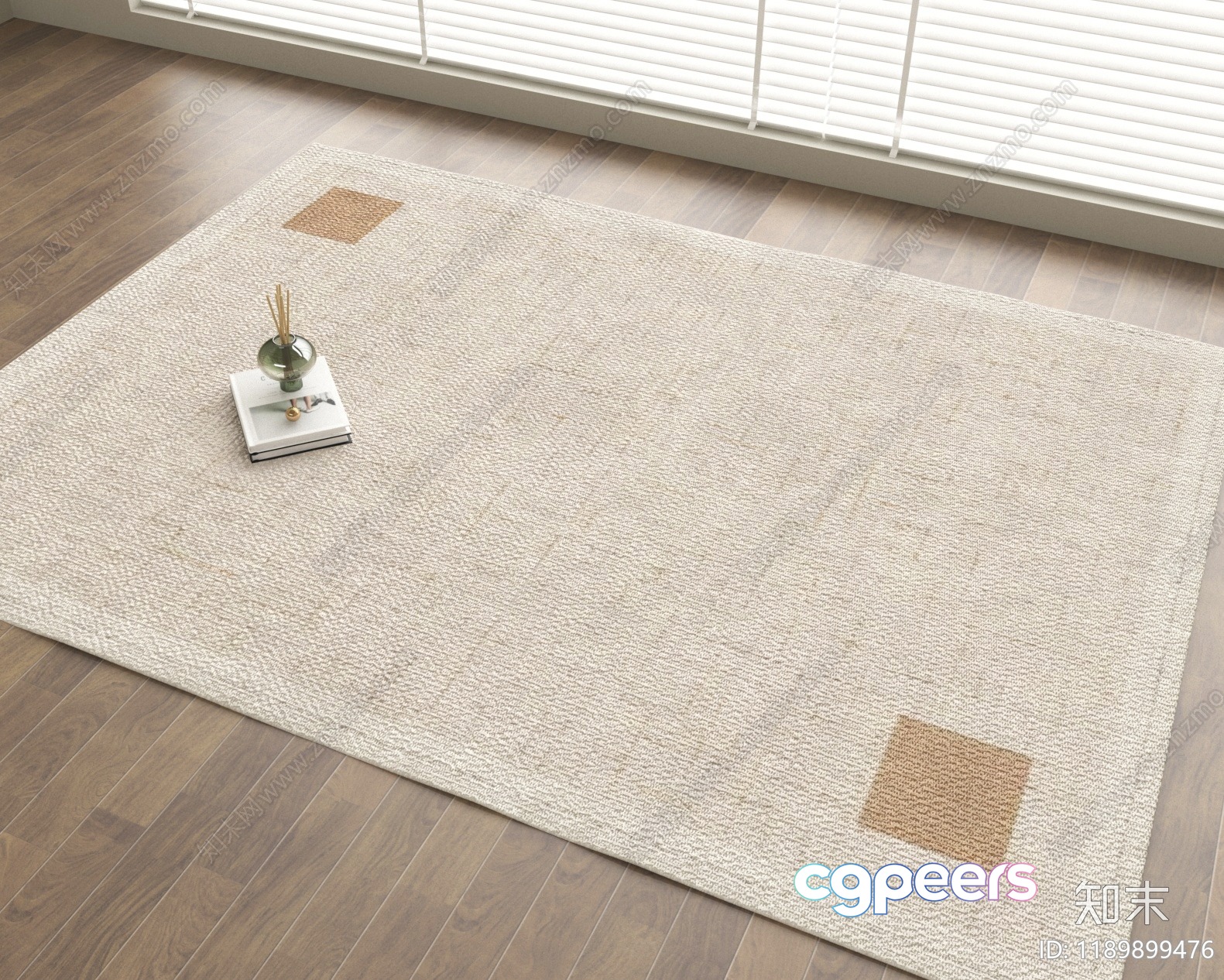 Neutral Area Rug 3D Model - 3202 - VRAY Render