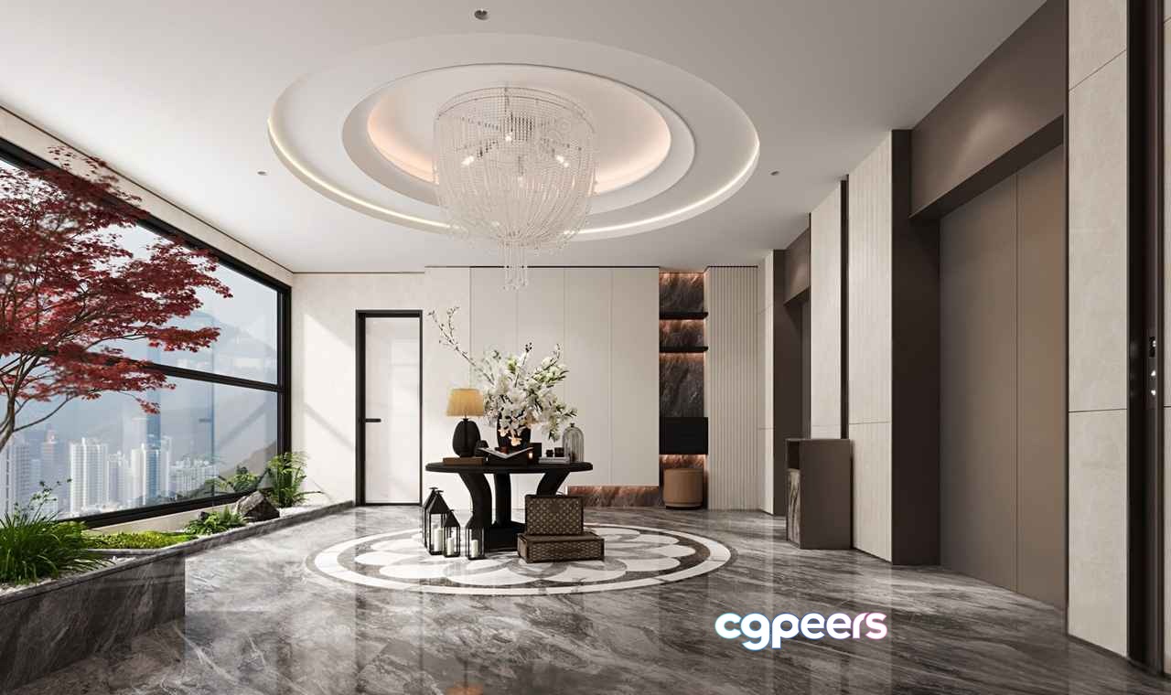 Modern Entryway 3D Model - 7145 - VRAY Render Modern Entryway 3D Model - 7145 - VRAY Render