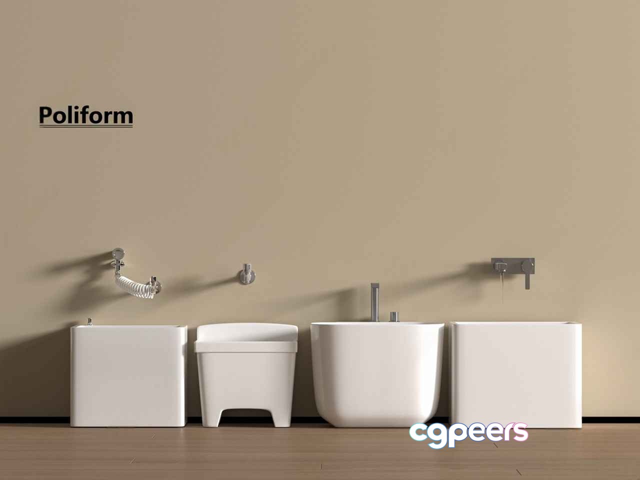 Modern Bathroom Fixtures 3D Model - 4373 - VRAY Render Modern Bathroom Fixtures 3D Model - 4373 - VRAY Render