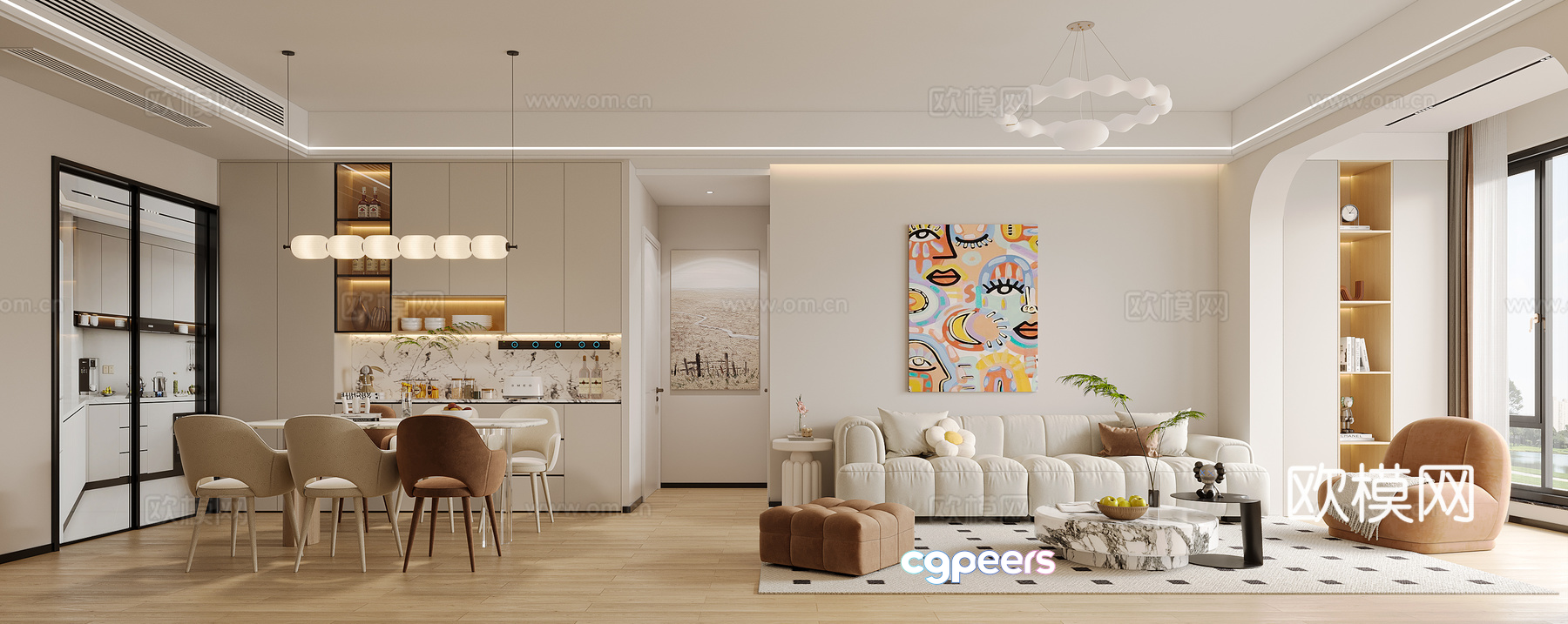 Modern Living Room 3D Model - 4903 - VRAY Render Modern Living Room 3D Model - 4903 - VRAY Render
