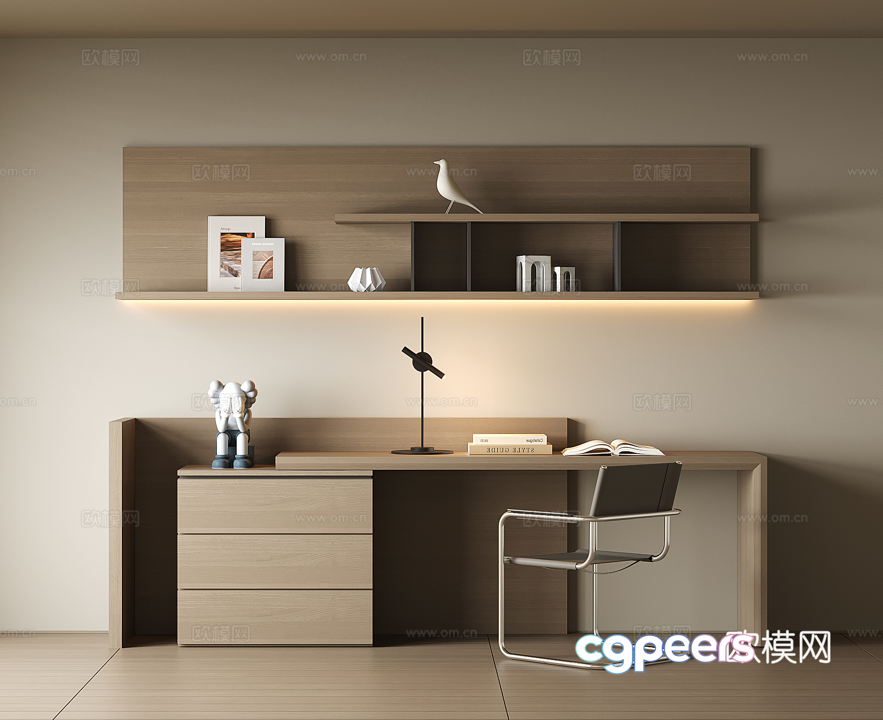 Modern Minimalist Office 3D Model - 12167 - VRAY Render