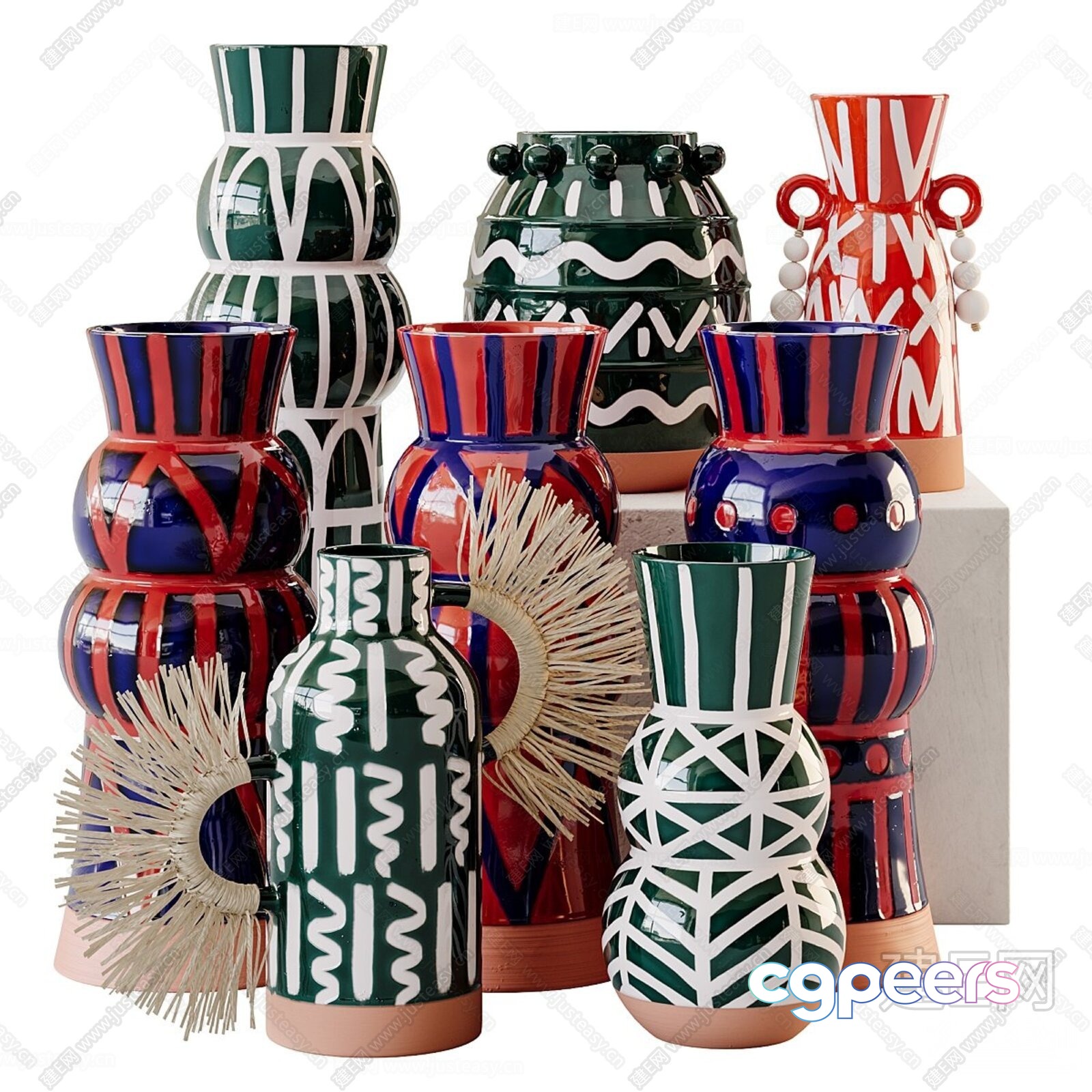 Vases With Unique Designs 3D Model - 3970 - CORONA Render