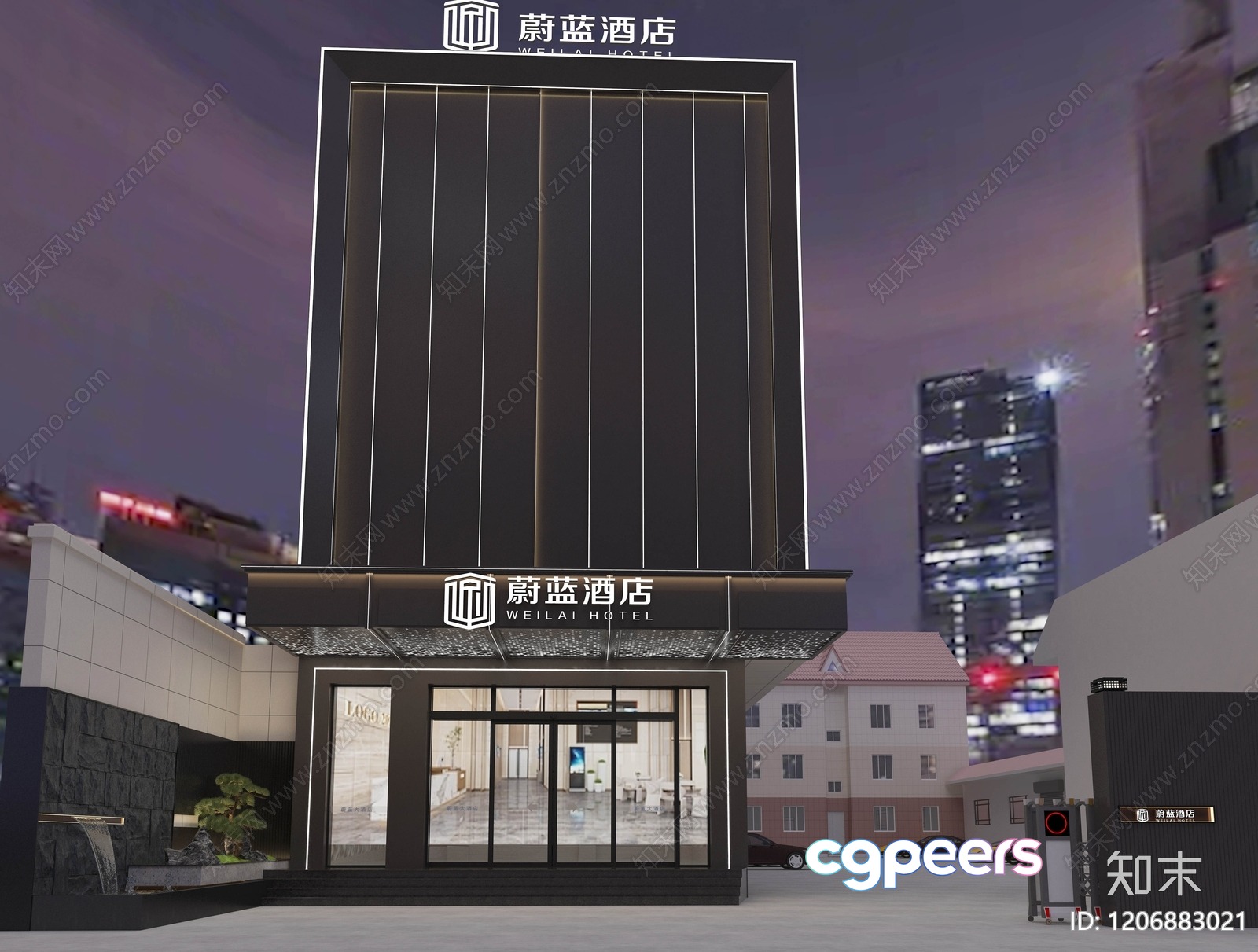 Modern Hotel Building 3D Model - 6892 - VRAY Render Modern Hotel Building 3D Model - 6892 - VRAY Render