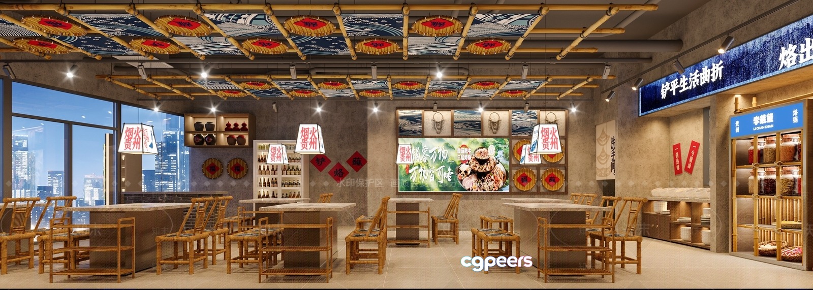 A Modern Asian Restaurant 3D Model - 10728 - VRAY Render A Modern Asian Restaurant 3D Model - 10728 - VRAY Render