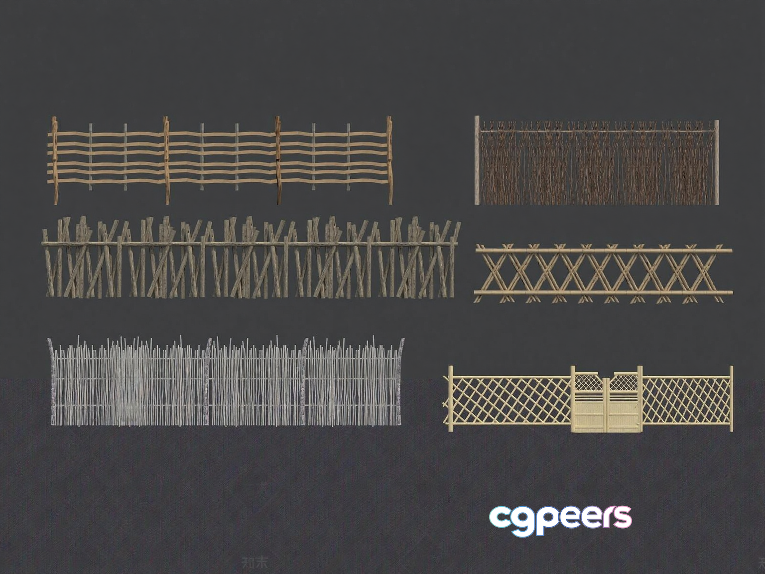 A Collection Of Fences 3D Model - 11043 - VRAY Render A Collection Of Fences 3D Model - 11043 - VRAY Render