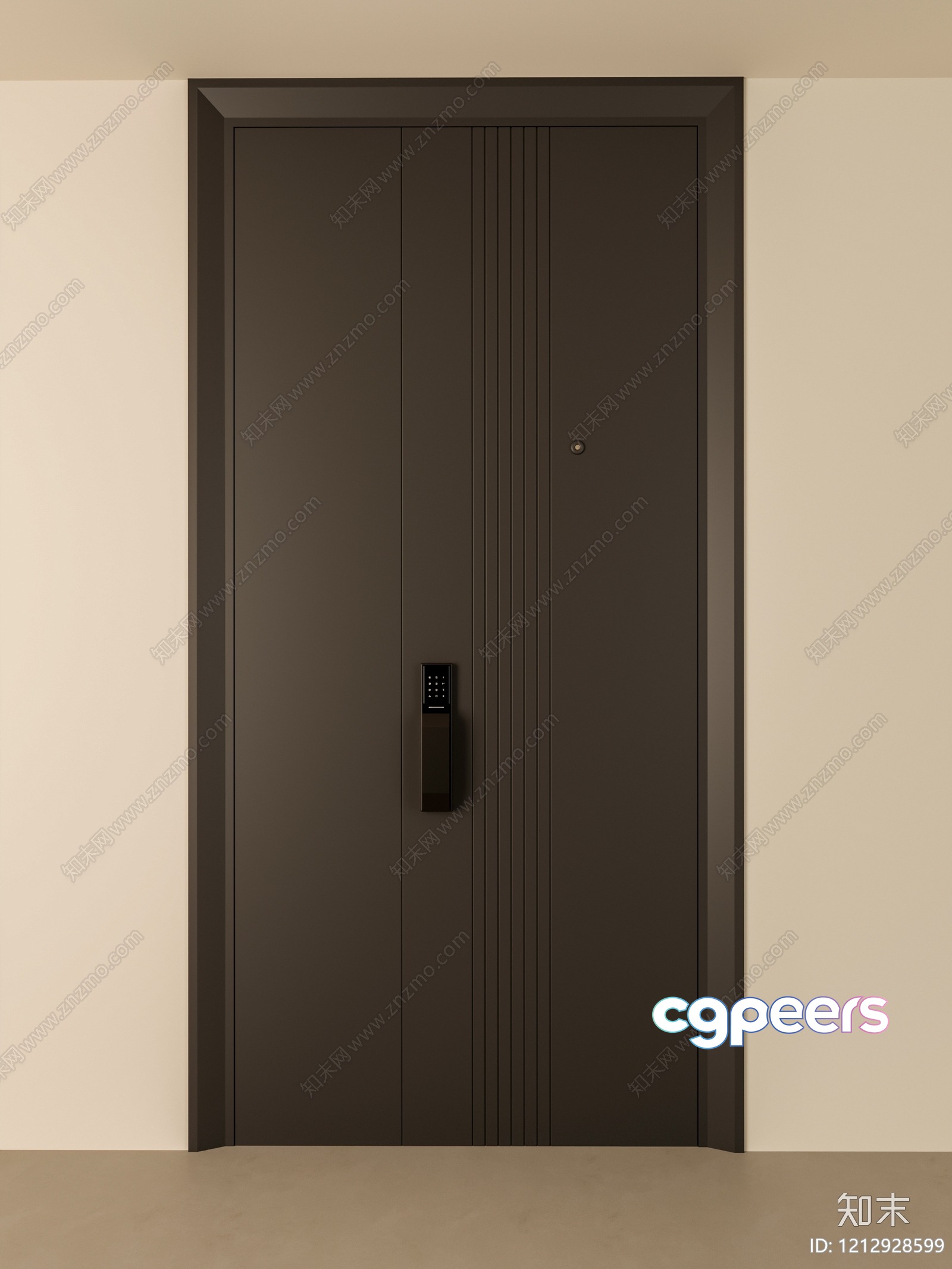 Brown Metal Door 3D Model - 12085 - VRAY Render