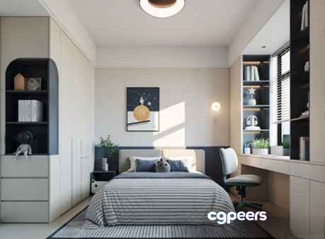 Modern Bedroom Decor 3D Model - 22318 - CORONA Render