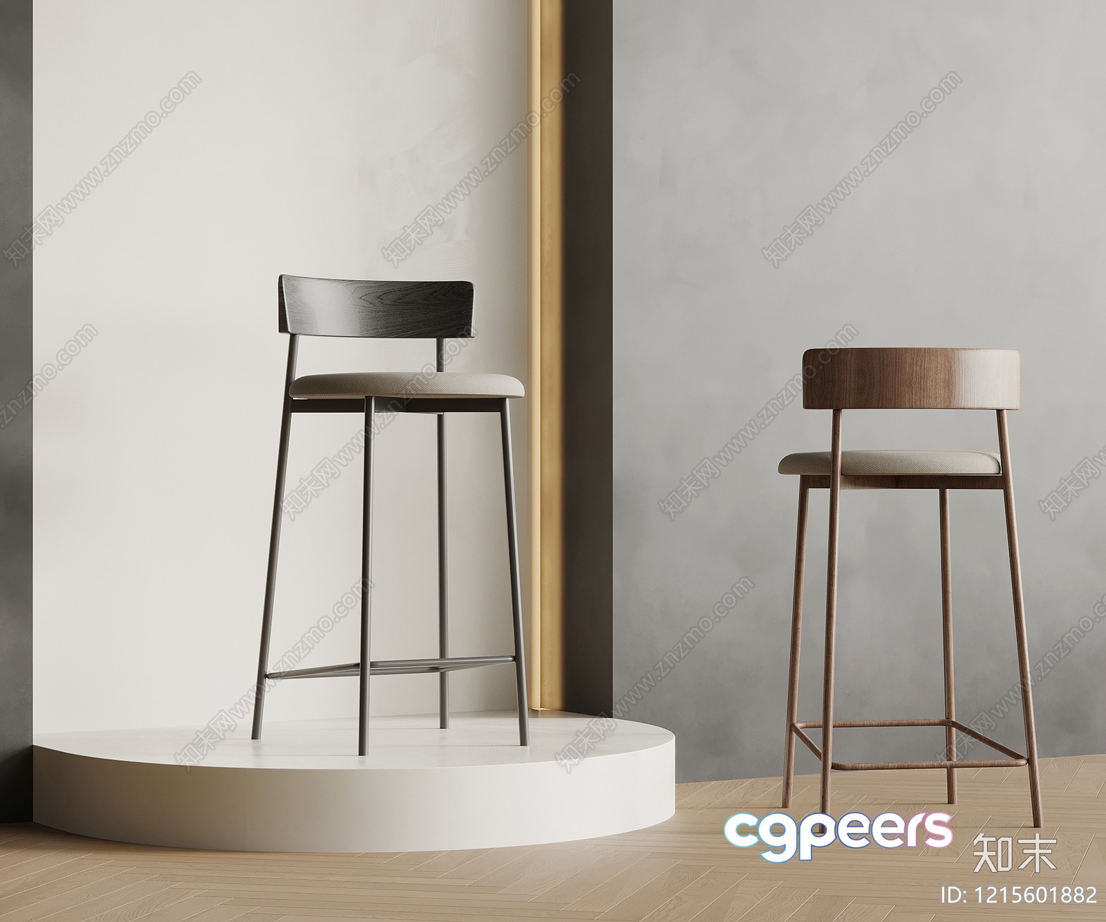 Modern Bar Stools 3D Model - 12075 - VRAY Render