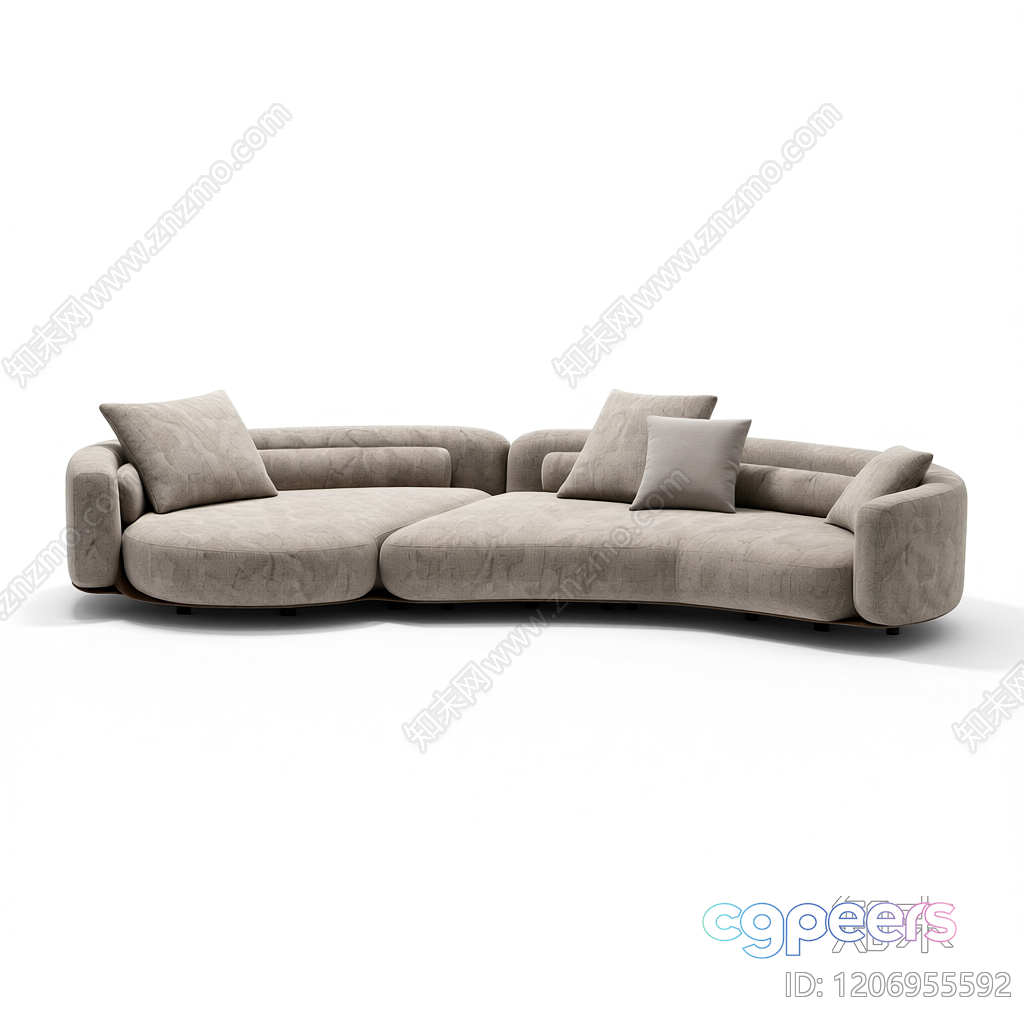 Modern L-Shaped Sofa 3D Model - 19110 - VRAY Render