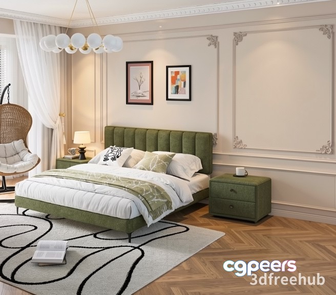 Cozy Bedroom 3D Model - 16104 - VRAY Render