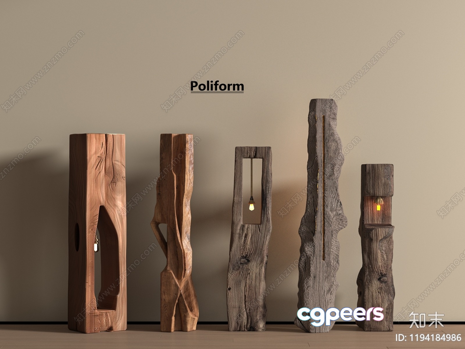 Wooden Floor Lamps 3D Model - 9236 - VRAY Render