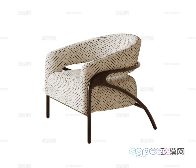 A Modern Chair With A Unique Pattern 3D Model - 17821 - CORONA Render
