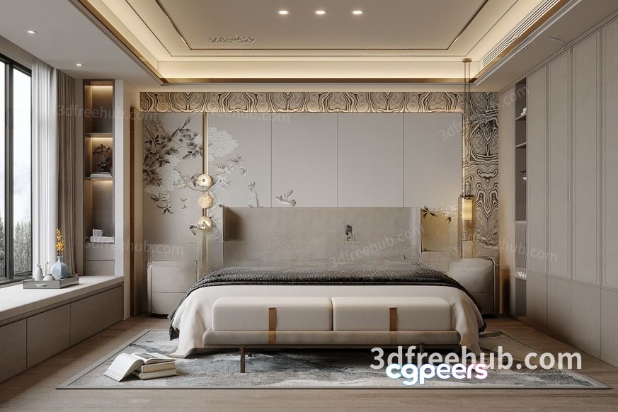 Modern Luxury Bedroom 3D Model - 21485 - VRAY Render Modern Luxury Bedroom 3D Model - 21485 - VRAY Render