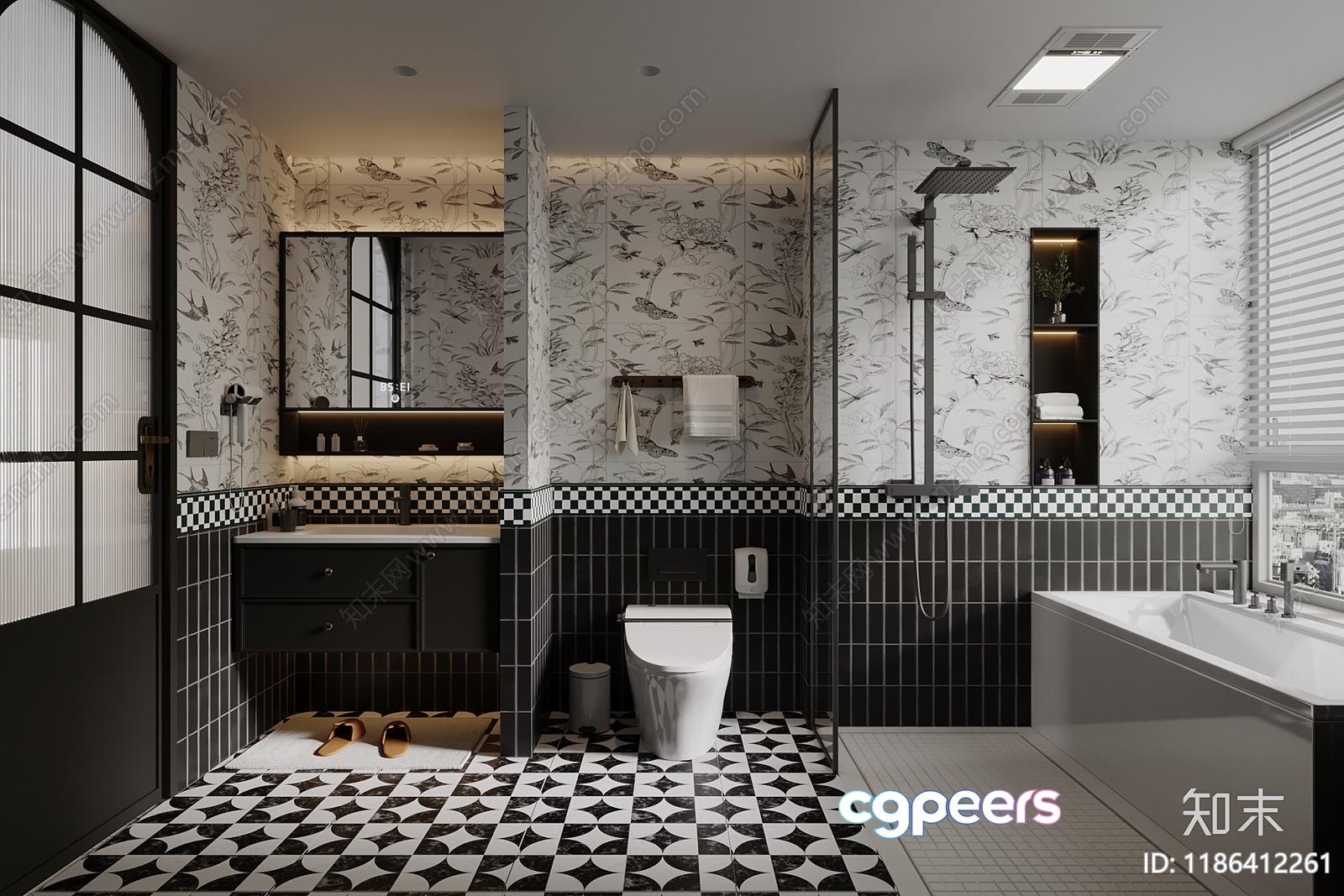 A Modern Bathroom 3D Model - 11222 - VRAY Render