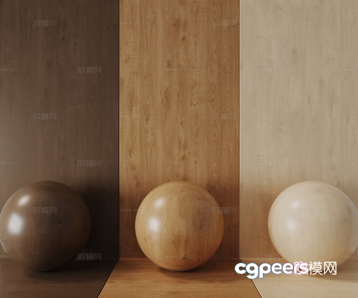 The Main Subject Is A Collection Of Three Balls On A Wooden Surface 3D Model - 13260 - VRAY Render