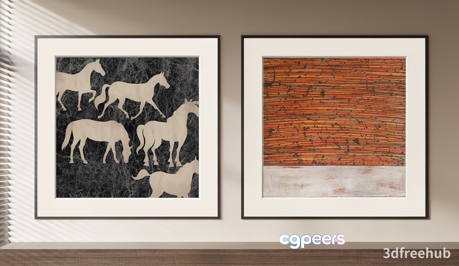 Two Framed Art Pieces 3D Model - 23326 - VRAY Render