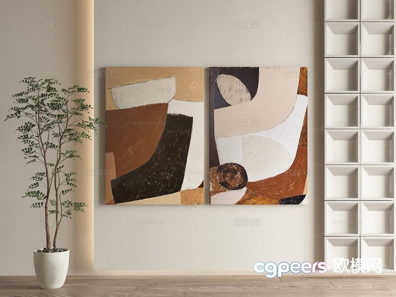 Modern Abstract Art 3D Model - 14611 - VRAY Render Modern Abstract Art 3D Model - 14611 - VRAY Render