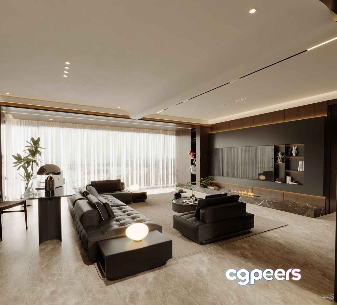 Modern Living Room 3D Model - 15225 - VRAY Render