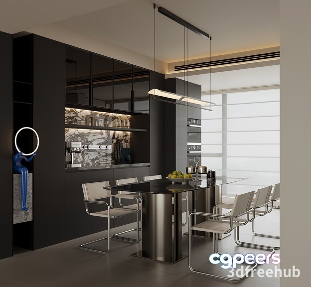 Modern Kitchen 3D Model - 18944 - VRAY Render