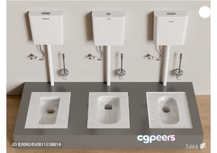 A Bathroom Sink With Three Faucets 3D Model - 2252 - VRAY Render A Bathroom Sink With Three Faucets 3D Model - 2252 - VRAY Render