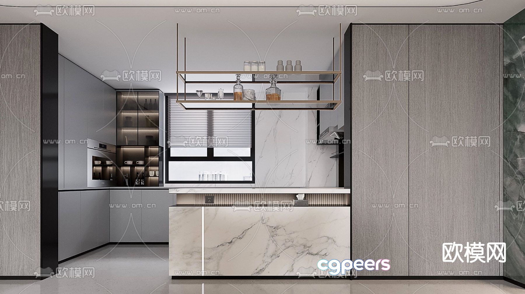 Modern Kitchen Design 3D Model - 21726 - VRAY Render Modern Kitchen Design 3D Model - 21726 - VRAY Render