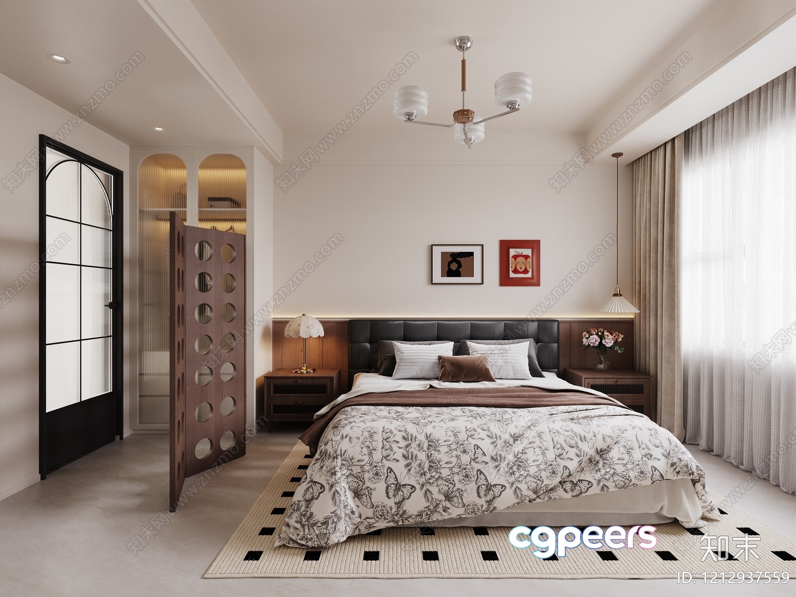 Cozy Modern Bedroom 3D Model - 19582 - VRAY Render Cozy Modern Bedroom 3D Model - 19582 - VRAY Render
