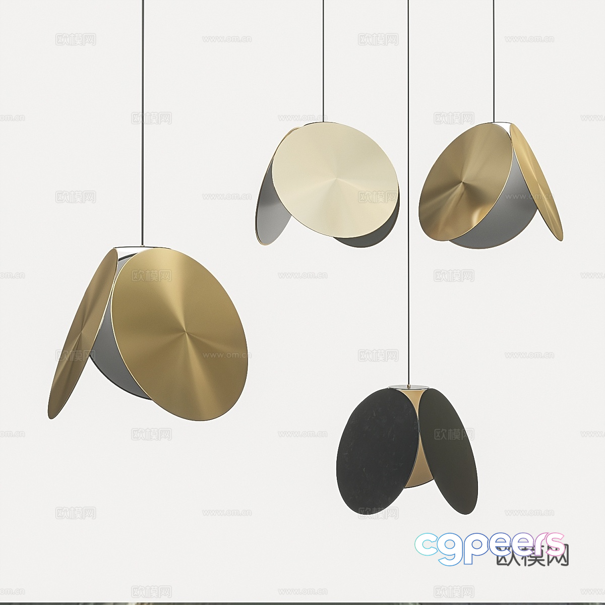 Gold Light Fixture 3D Model - 2546 - VRAY Render