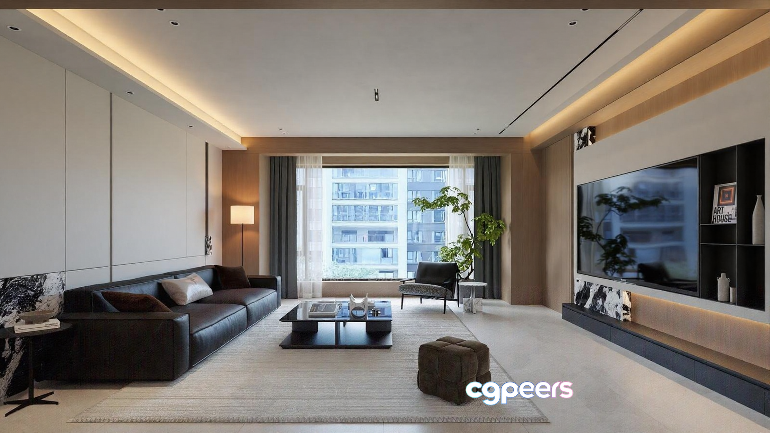 Modern Living Room 3D Model - 3850 - VRAY Render Modern Living Room 3D Model - 3850 - VRAY Render