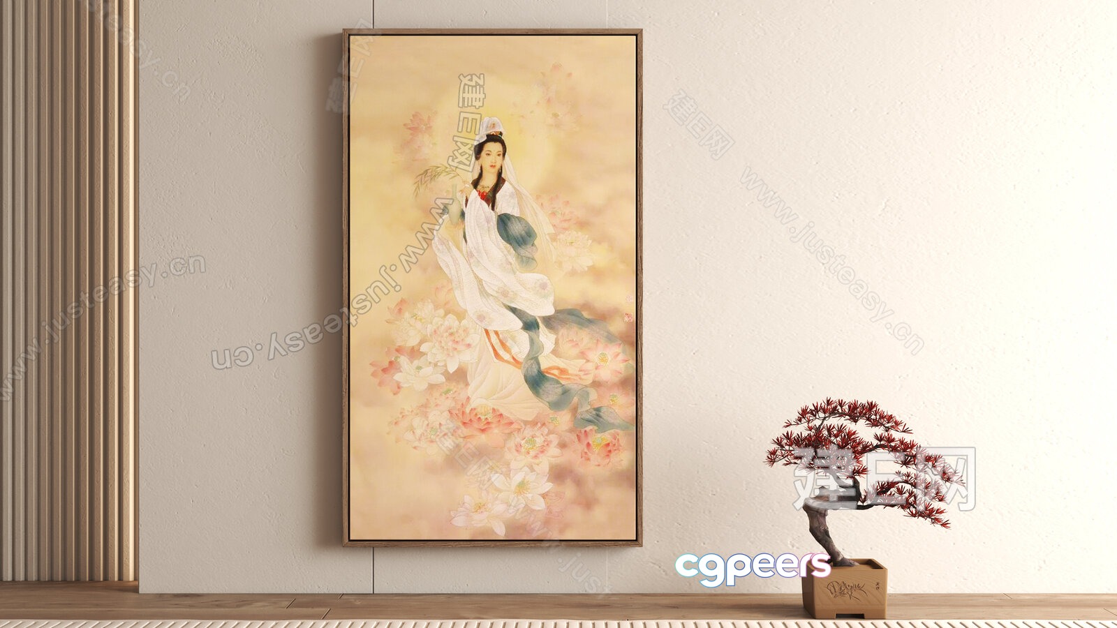 A Framed Painting Of A Woman In A White Dress 3D Model - 1251 - VRAY Render A Framed Painting Of A Woman In A White Dress 3D Model - 1251 - VRAY Render